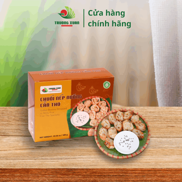 Can Tho Grilled banana cake 500g – Sticky Rice Wrapped Banana – Western Specialty Snack