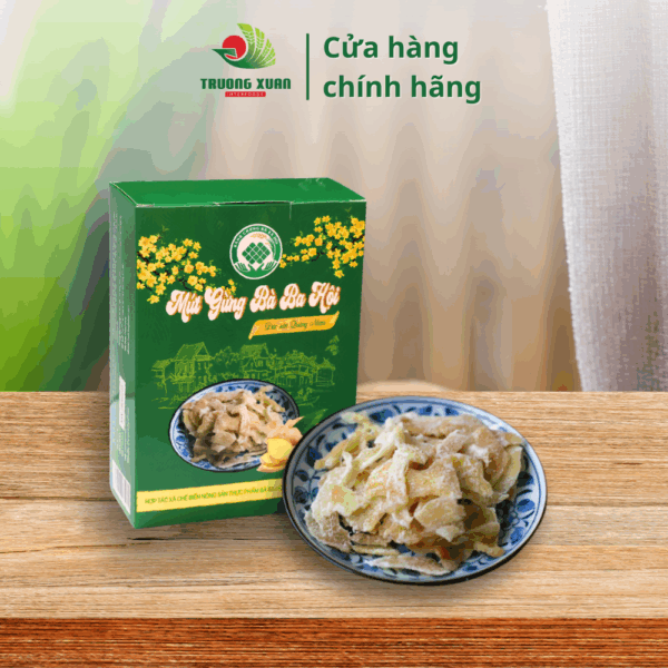 Candied ginger ribbons 200g – Traditional Tet Gift, Spicy and Warm, Pure Fresh Ginger, Good Snack for Digestion