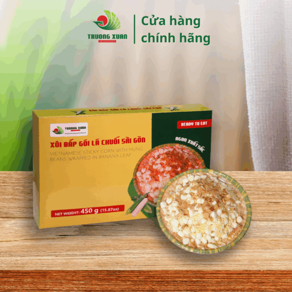 Vietnamese sticky corn with mung beans wrapped in with banana leaf 450g – Rich in Hometown Flavor, Convenient for Every Home